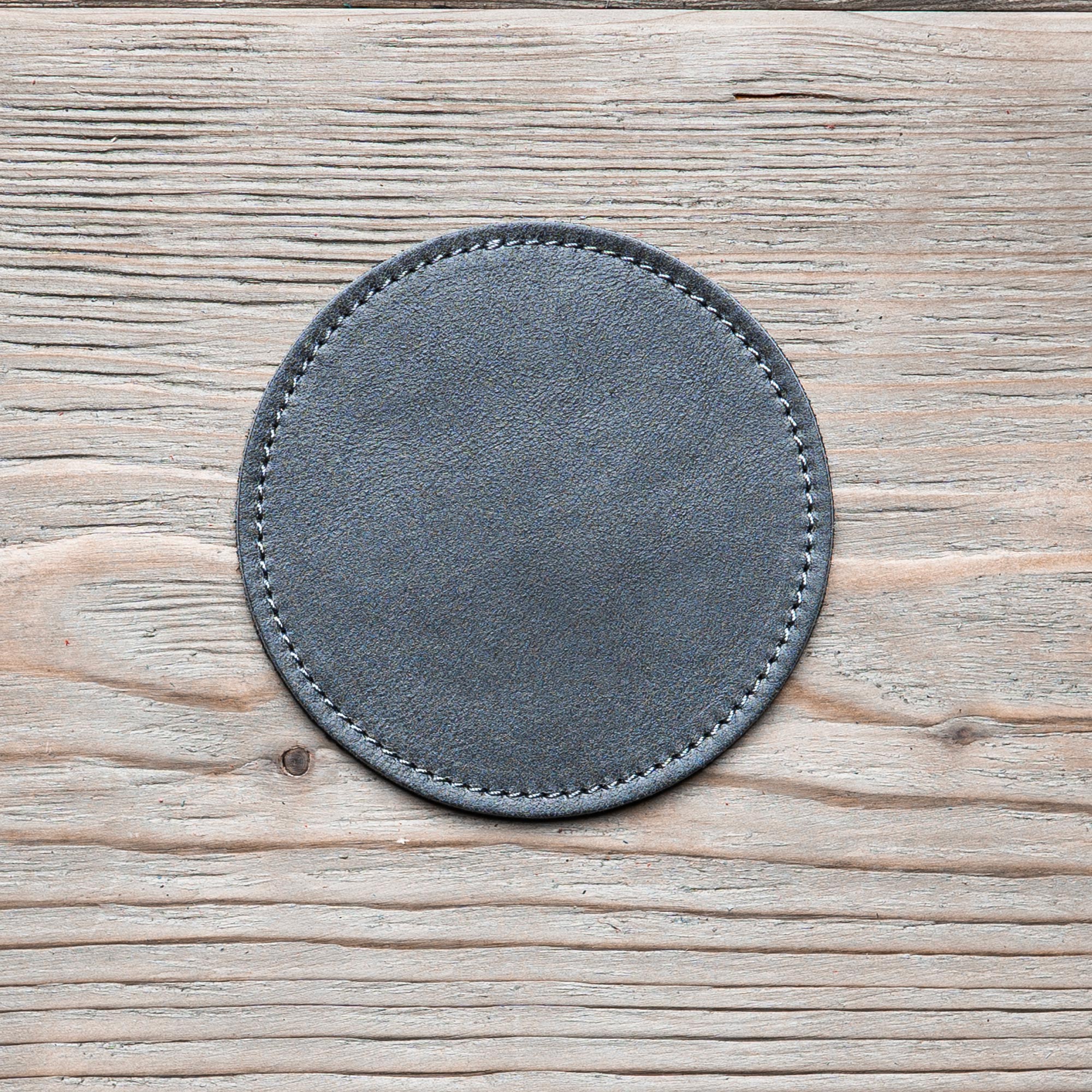 Produktbild Glasuntersetzer Leder rund schwarz