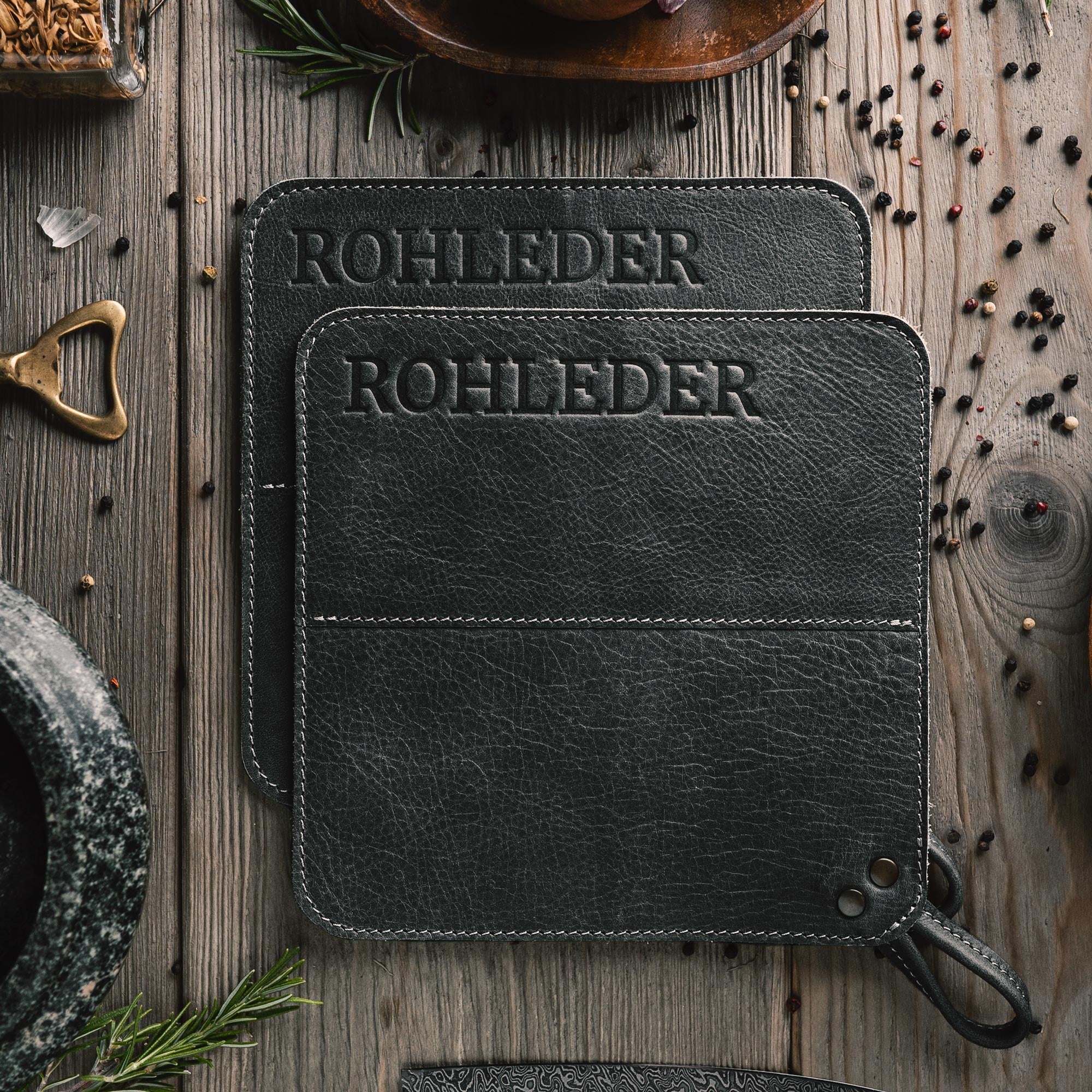 2 x Ledertopflappen