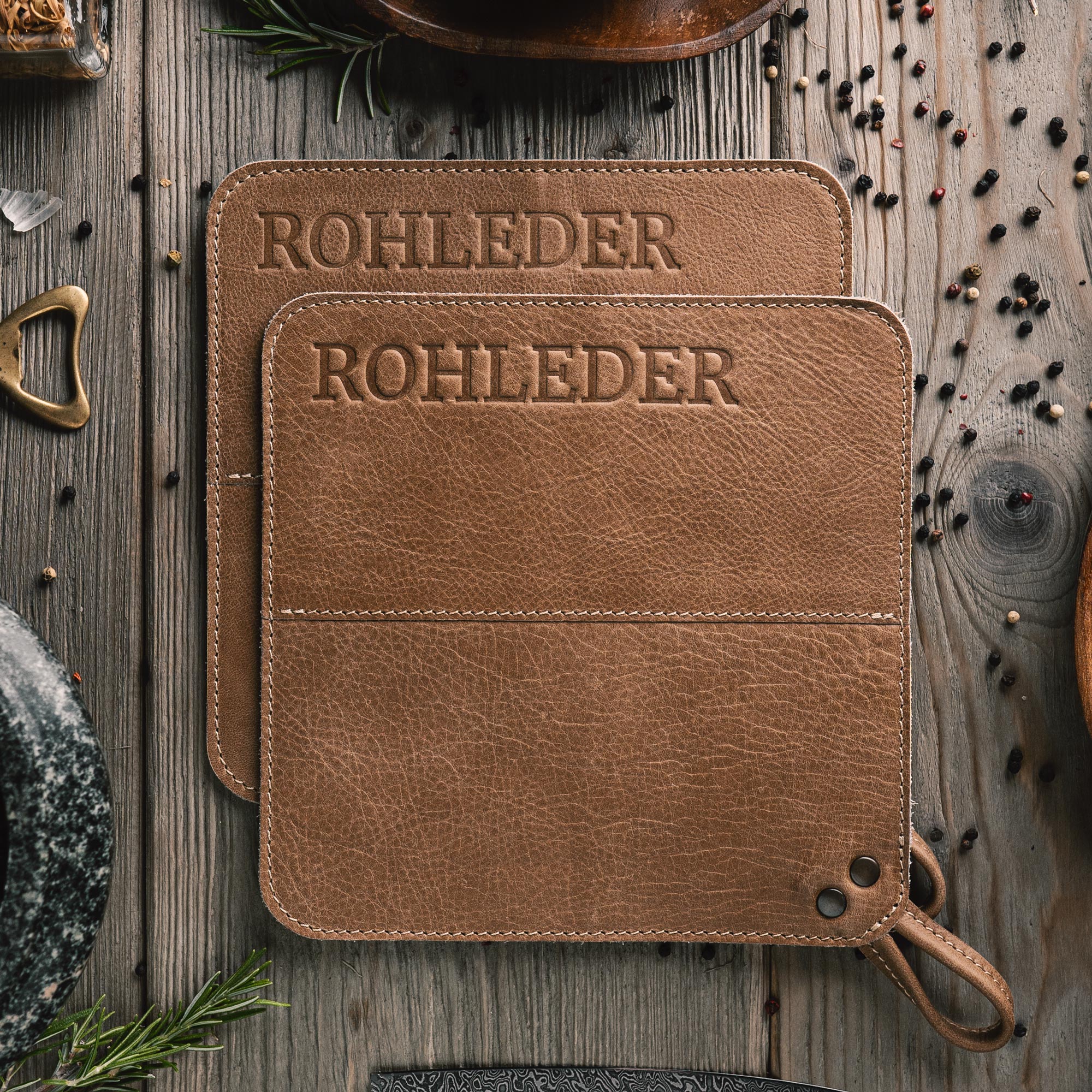 2 x Ledertopflappen