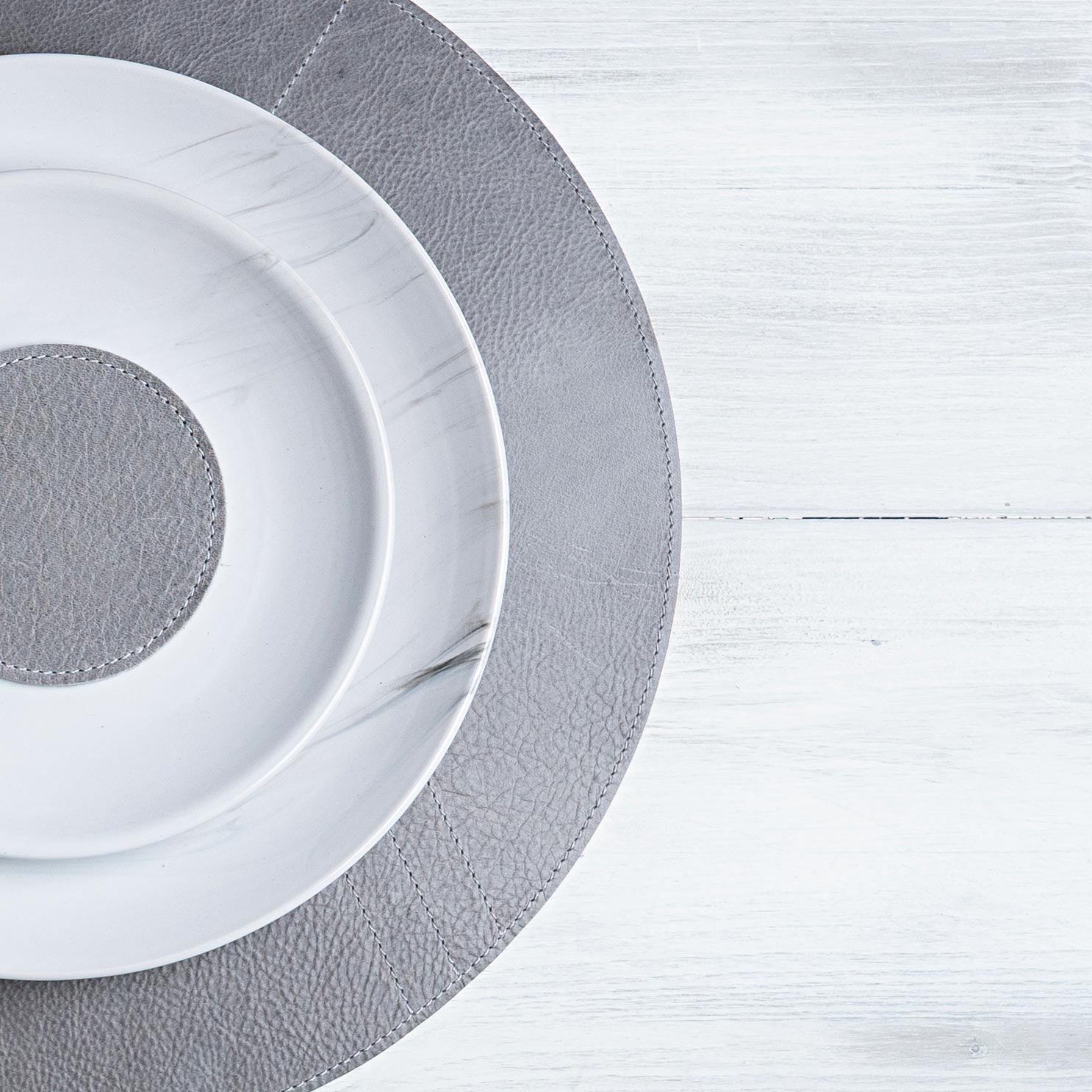 Echtleder Tischset "Rund"