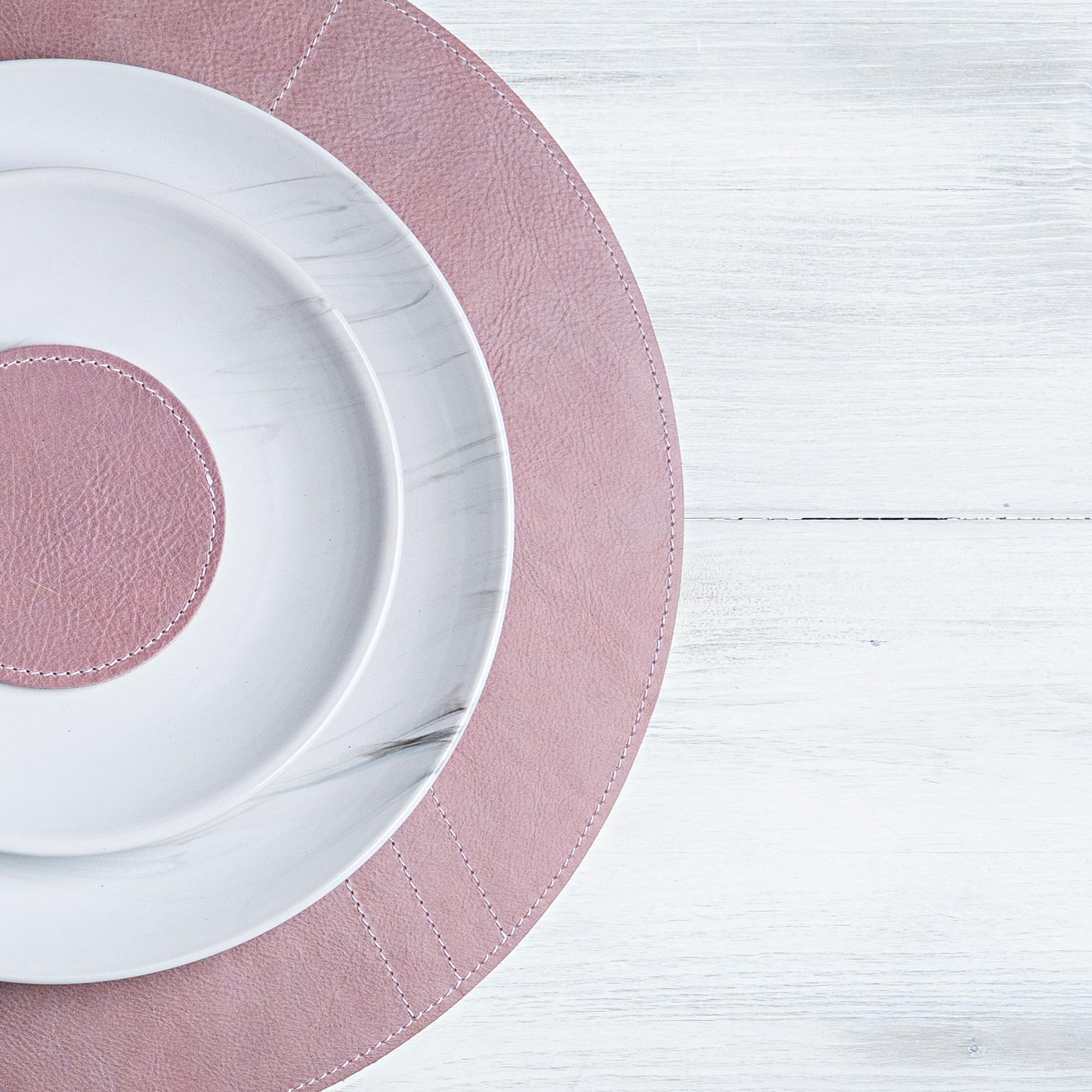 Echtleder Tischset "Rund"