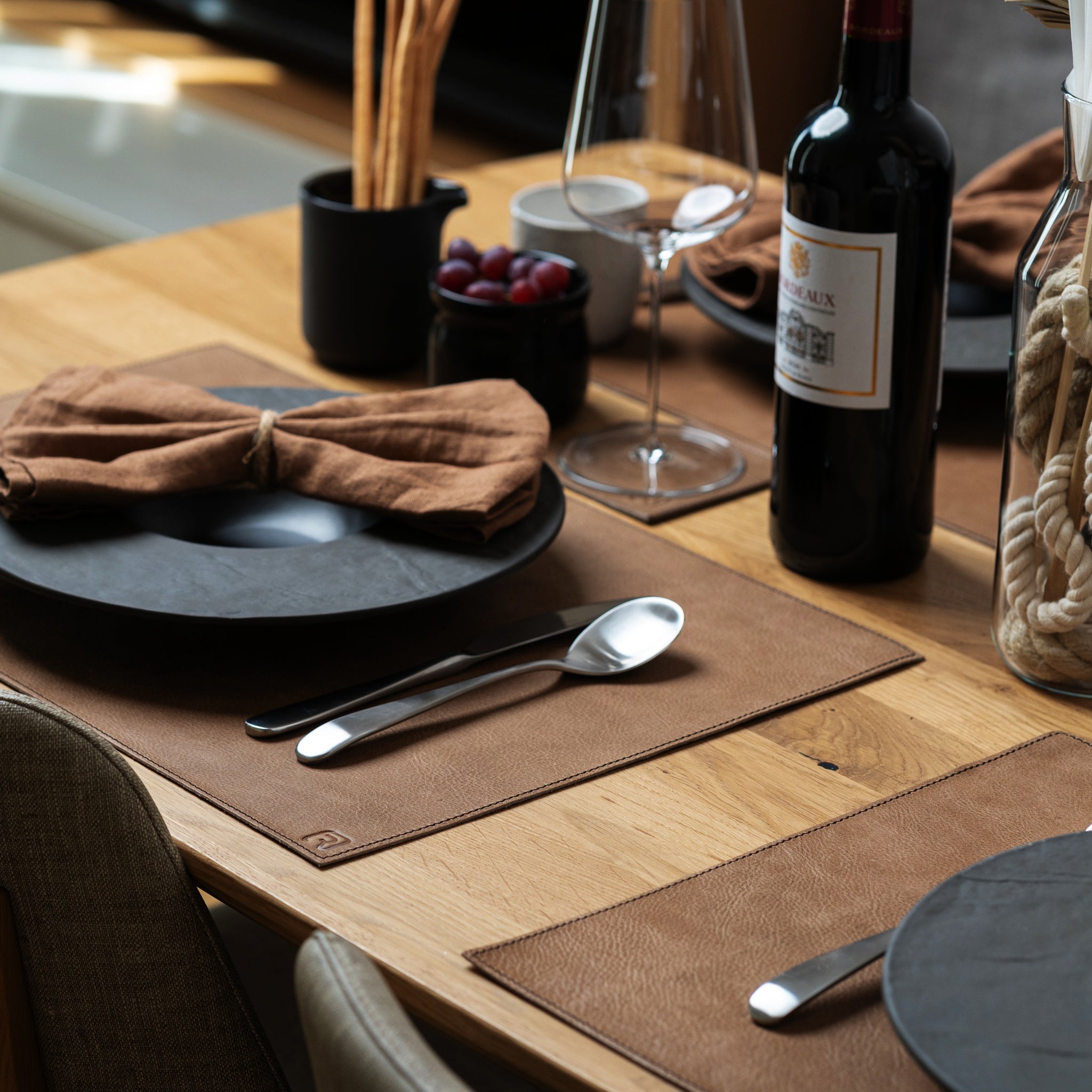 Echtleder Tischset "Rechteckig"