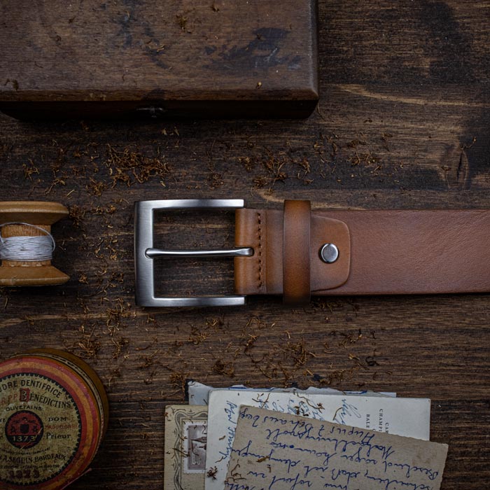 Leather/stainless steel - belt